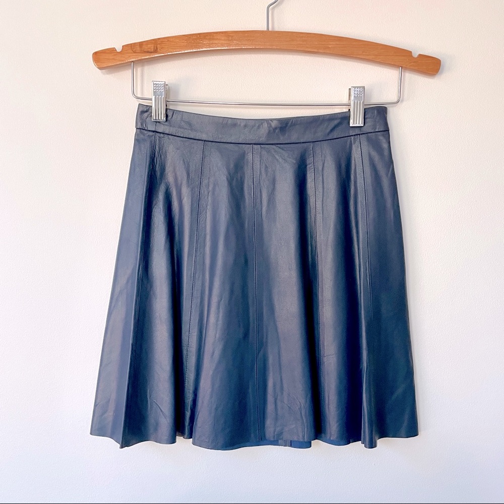 NWT DAKOTA COLLECTIVE Navy Leather Skirt, 0